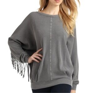 ANTHROPOLOGIE Women's SAM & LAVI Green Fiona Waffle Knit Pullover Top Size M